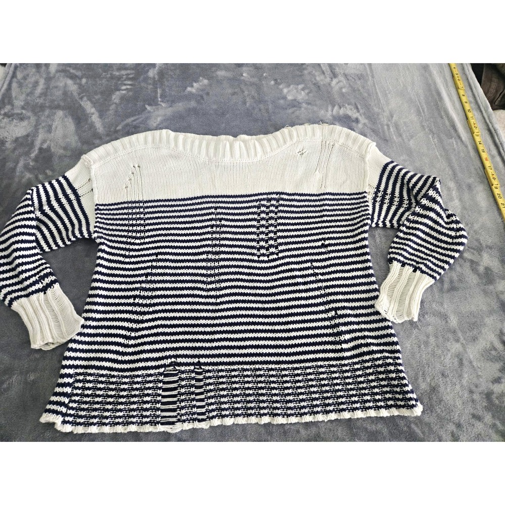 Urban Outfitters BDG Womens Striped Knit Jalen Boat Neck Pullover Sweater Size S